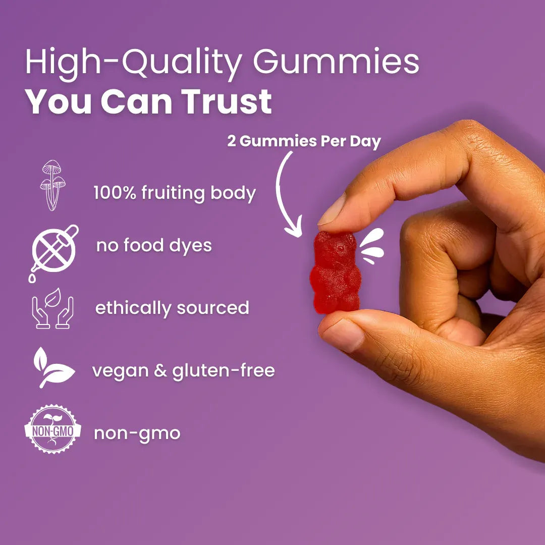 Mushroom Gummies - Focus e Energia Mental Natural