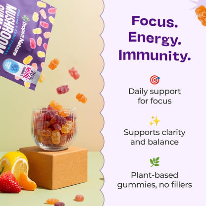 Mushroom Gummies - Focus e Energia Mental Natural