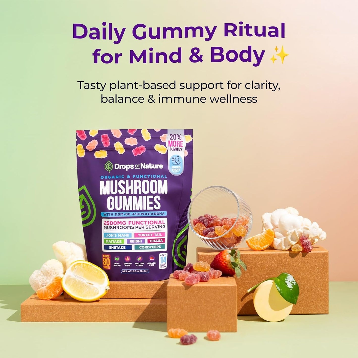 Mushroom Gummies - Focus e Energia Mental Natural